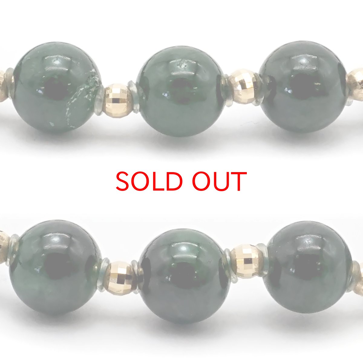 画像2: 【 一点もの 】 ミャンマー翡翠 ブレスレット 6mm K18 ミラーボール ミャンマー産 無処理 ダークグリーン Jade 翡翠 5月誕生石 お守り 浄化 希少 天然石 パワーストーン カラーストーン (2)