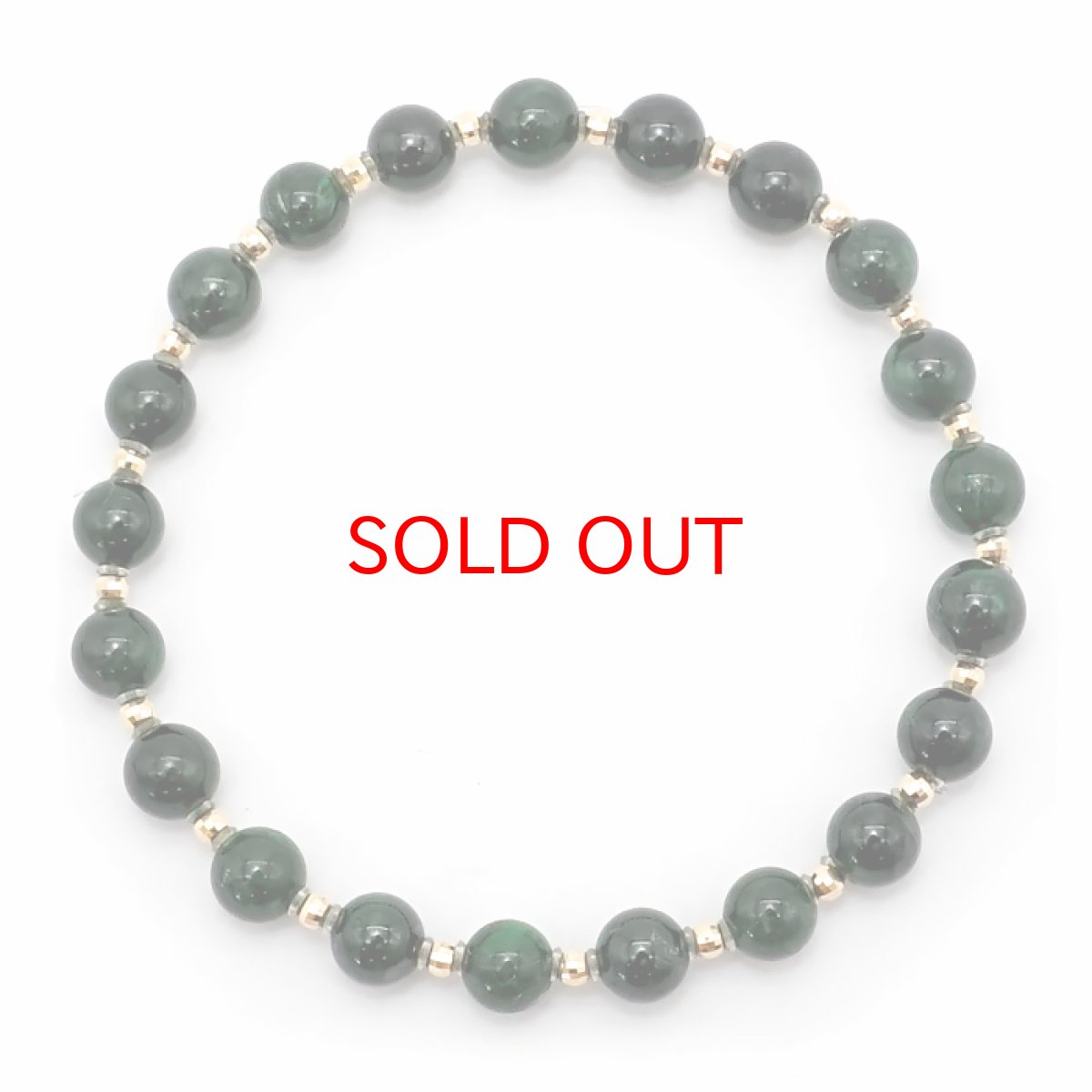 画像4: 【 一点もの 】 ミャンマー翡翠 ブレスレット 6mm K18 ミラーボール ミャンマー産 無処理 ダークグリーン Jade 翡翠 5月誕生石 お守り 浄化 希少 天然石 パワーストーン カラーストーン (4)