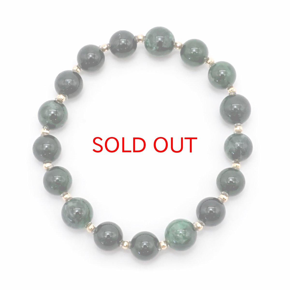 画像4: 【 一点もの 】 ミャンマー翡翠 ブレスレット 8mm K18 ミラーボール ミャンマー産 無処理 ダークグリーン Jade 翡翠 5月誕生石 お守り 浄化 希少 天然石 パワーストーン カラーストーン (4)