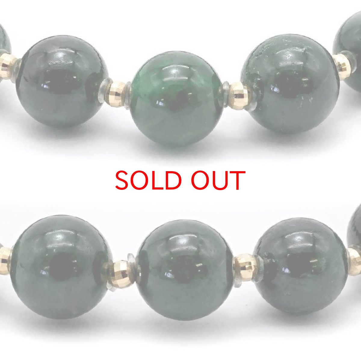 画像3: 【 一点もの 】 ミャンマー翡翠 ブレスレット 8mm K18 ミラーボール ミャンマー産 無処理 ダークグリーン Jade 翡翠 5月誕生石 お守り 浄化 希少 天然石 パワーストーン カラーストーン (3)
