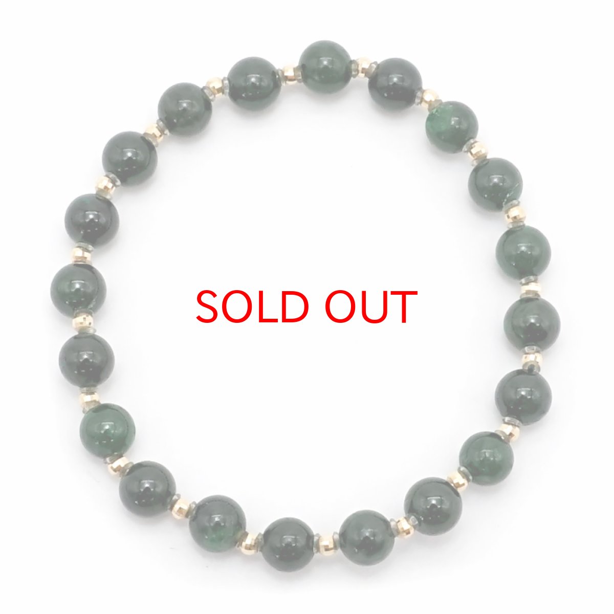 画像4: 【 一点もの 】 ミャンマー翡翠 ブレスレット 6mm K18 ミラーボール ミャンマー産 無処理 ダークグリーン Jade 翡翠 5月誕生石 お守り 浄化 希少 天然石 パワーストーン カラーストーン (4)