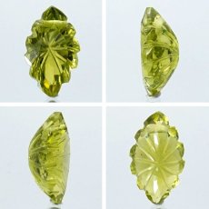 画像2: ペリドット ルース リーフ型 3.4ct パキスタン産 【 一点物 】 Peridot 裸石 橄欖石 8月誕生石 お守り 浄化 天然石 パワーストーン カラーストーン (2)