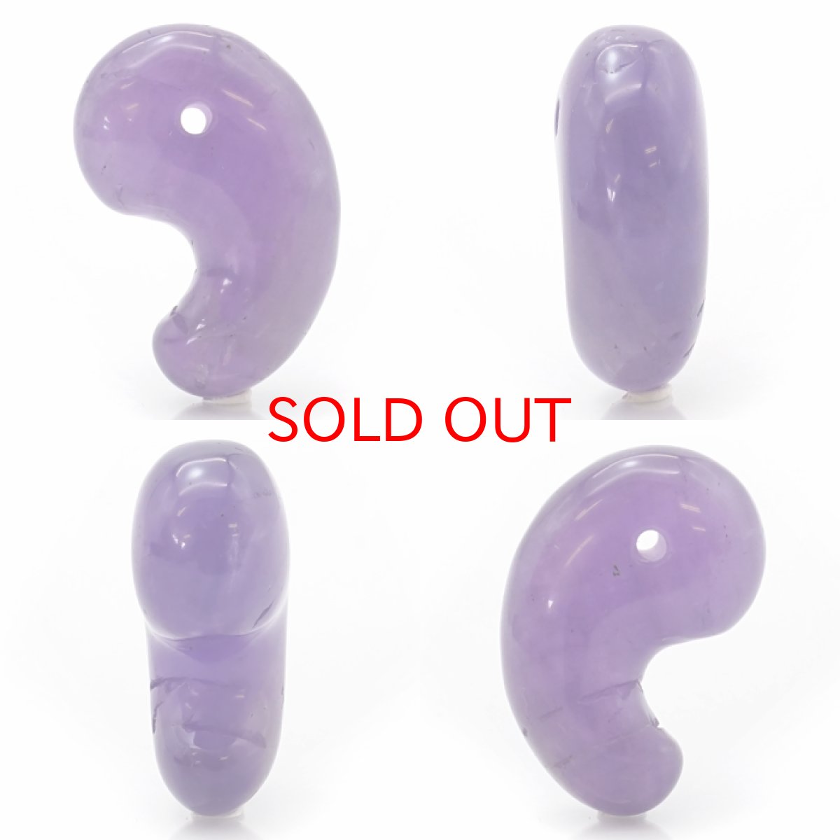 画像2: 一点もの アメジスト 古代勾玉 30mm マダガスカル産 L 大 Amethyst 日本製 天然石 パワーストーン カラーストーン (2)