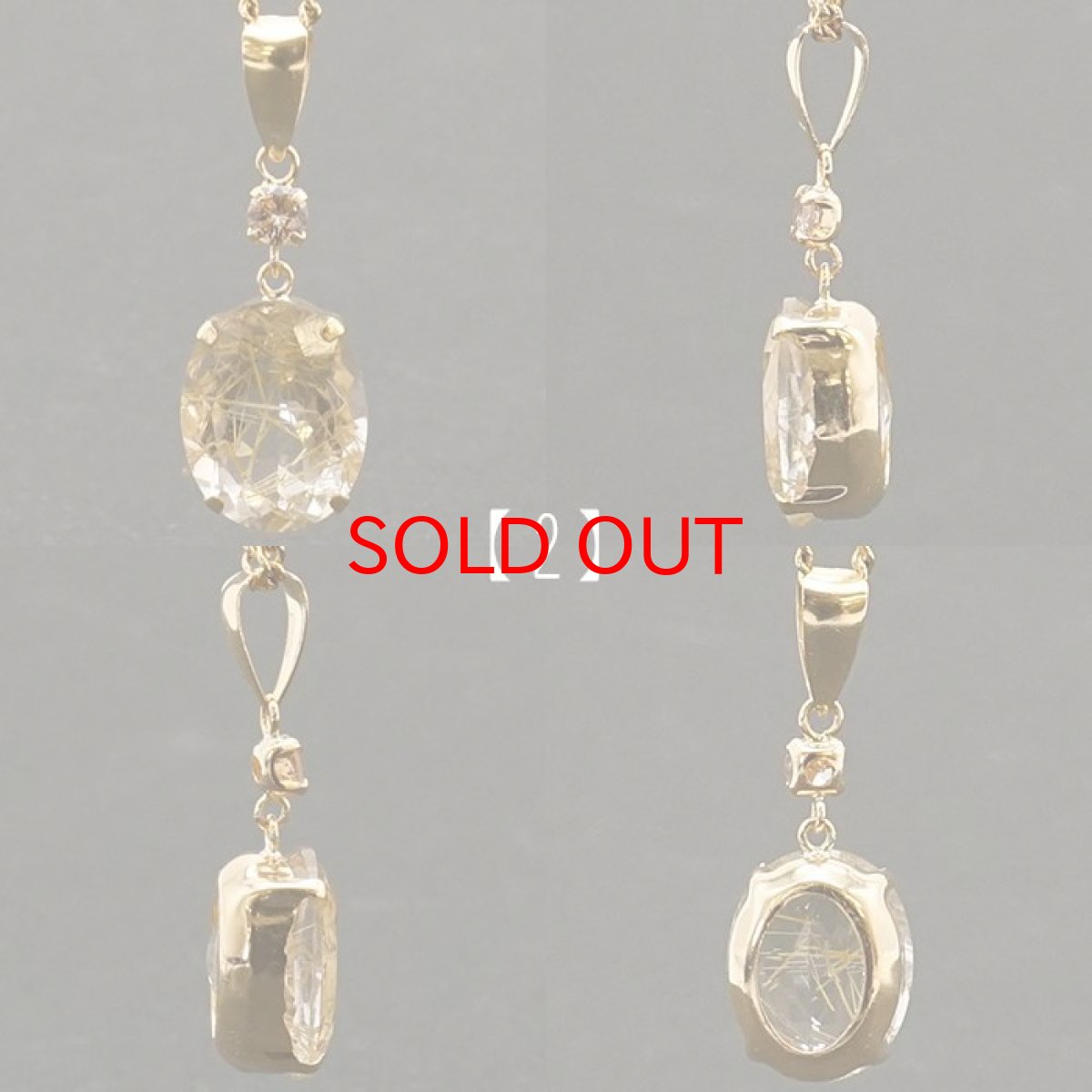 画像3: 【一点もの】 ルチルクォーツ ペンダントトップ ブラジル産 K18 日本製 ダイヤモンド付き オーバルカット オリジナルフレーム ゴールド 天然石 パワーストーン カラーストーン (3)