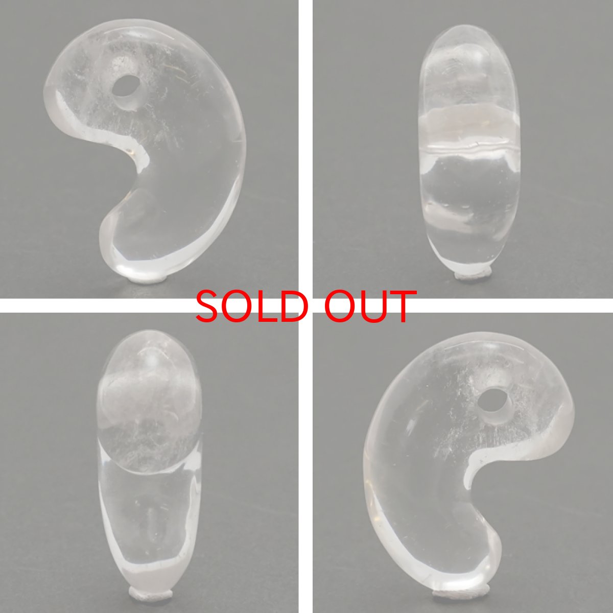 画像2: 【 一点もの 】 ゴールデンヒーラー 古代勾玉 25mm アメリカ産 M 中 水晶 Golden healer 日本製 天然石 パワーストーン カラーストーン (2)