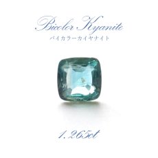 画像1: 【一点もの】 バイカラーカイヤナイト ルース スクエアカット 1.265ct ネパール産 bicolor kyanite 天然石 パワーストーン カラーストーン (1)