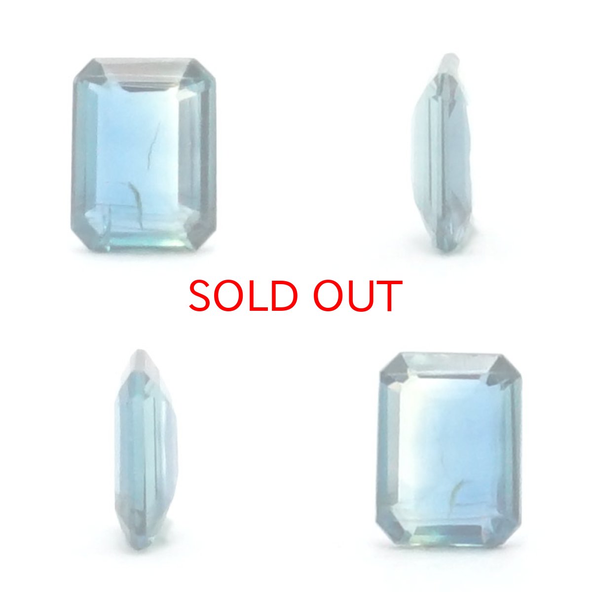 画像2: 【一点もの】 バイカラーカイヤナイト ルース エメラルドカット 1.04ct ネパール産 bicolor kyanite 天然石 パワーストーン カラーストーン (2)