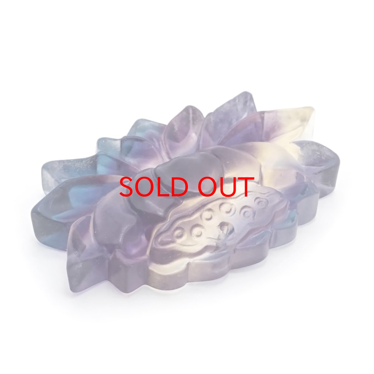 画像3: 【 一点もの 】 フローライト 蓮華 九尾 彫物 中国産 彫刻 Fluorite 蛍石 穴あき ペンダントトップ 天然石 パワーストーン カラーストーン (3)