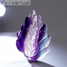 画像6: 【 一点もの 】 フローライト 九尾 彫物 中国産 彫刻 Fluorite 蛍石 穴あき ペンダントトップ 天然石 パワーストーン カラーストーン (6)