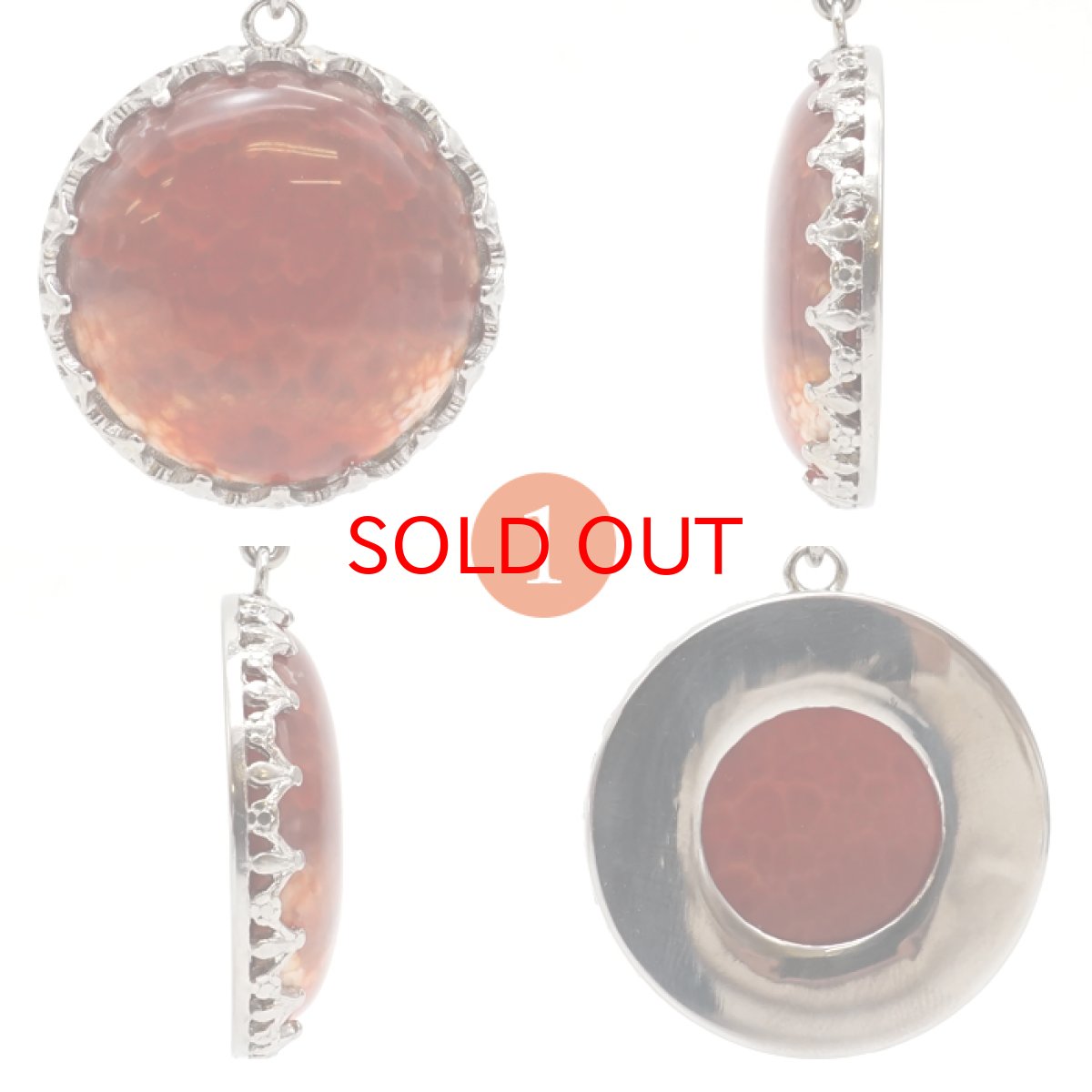 画像2: 【 一点物 】 ファイヤーアゲート ペンダントトップ ブラジル産 メノウ アゲート 日本製 自社製 ネックレス ペンダント 浄化 お守り 天然石 パワーストーン カラーストーン (2)