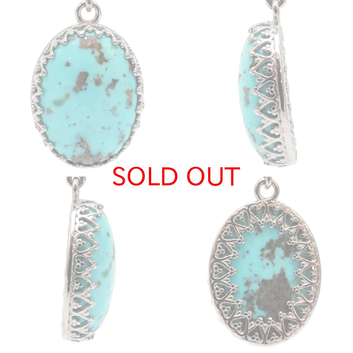 画像2: 【 一点もの 】 イラントルコ石 ペンダントトップ イラン産 オーバル型 ターコイズ 日本製 自社製 Turquoise 12月誕生石 ペンダント ネックレス 天然石 パワーストーン カラーストーン (2)