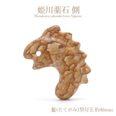 画像1: 姫川薬石 側 鬣(たてがみ)型勾玉 約46mm 新潟県産 日本銘石 パワーストーン 天然石 カラーストーン (1)