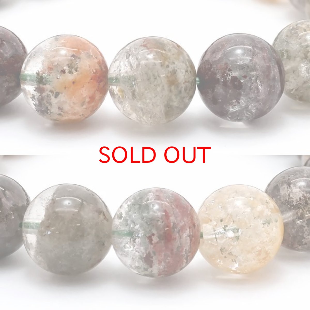 画像2: 【 一点もの 】 ガーデンクォーツ 12mm ブレスレット ブラジル産 Garden quartz 庭園水晶 水晶 お守り 浄化 天然石 パワーストーン カラーストーン (2)