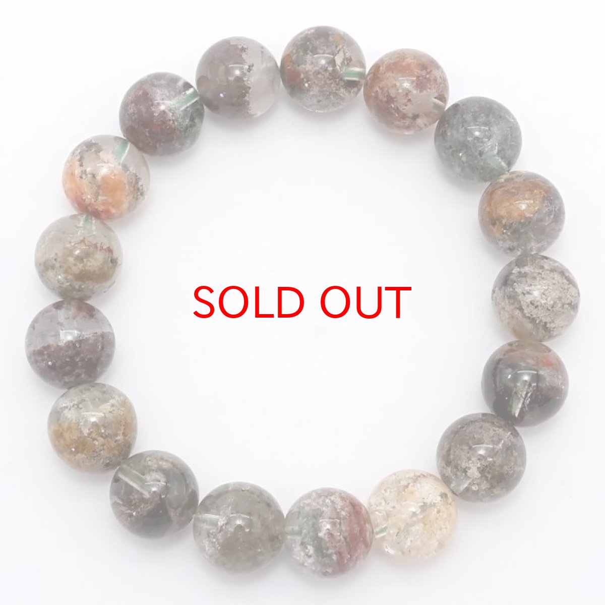 画像4: 【 一点もの 】 ガーデンクォーツ 12mm ブレスレット ブラジル産 Garden quartz 庭園水晶 水晶 お守り 浄化 天然石 パワーストーン カラーストーン (4)