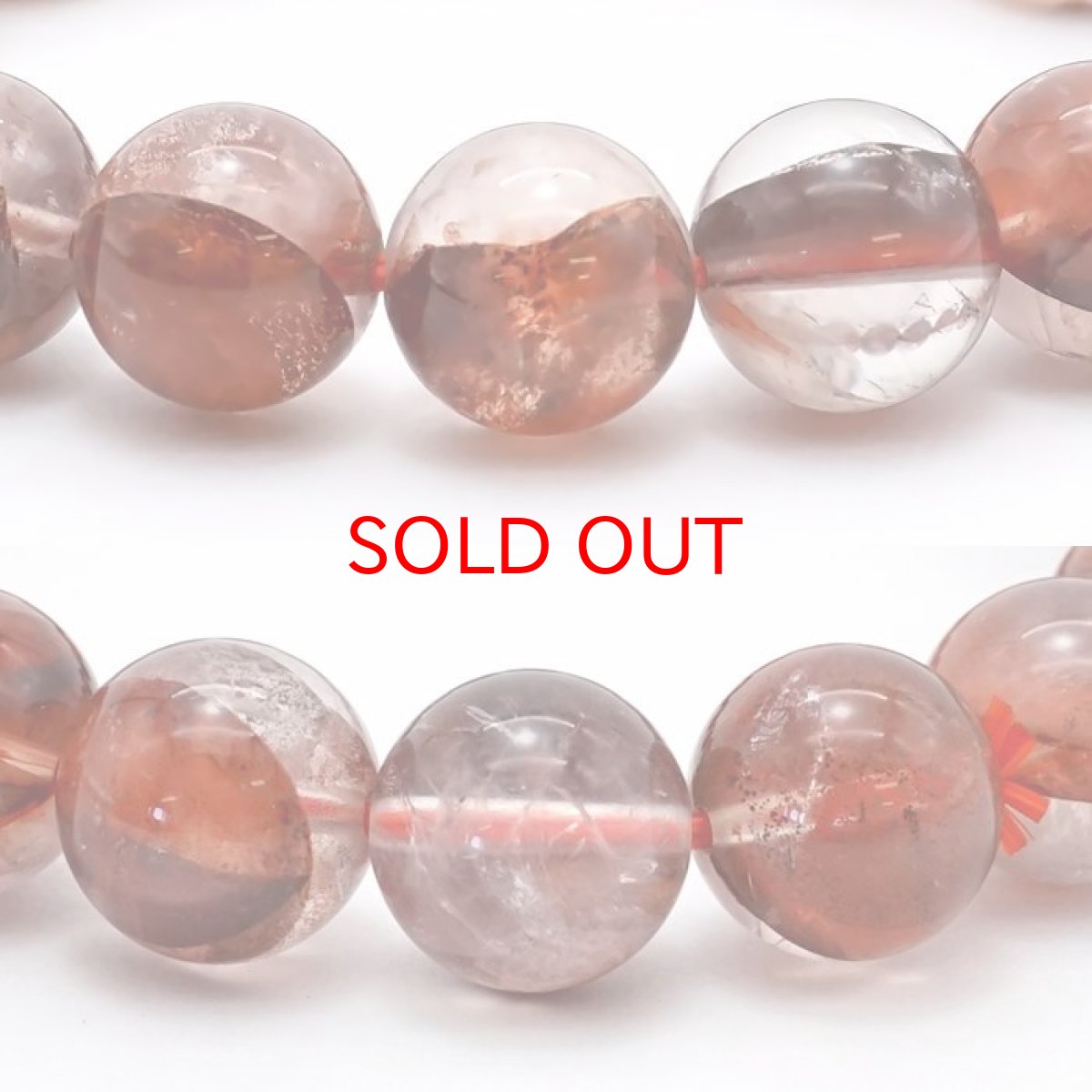 画像2: 【 一点もの 】 ヘマタイトインクォーツ 10mm ブレスレット ブラジル産 Hematite in quartz ヘマタイト 赤水晶 お守り 浄化 天然石 パワーストーン カラーストーン (2)