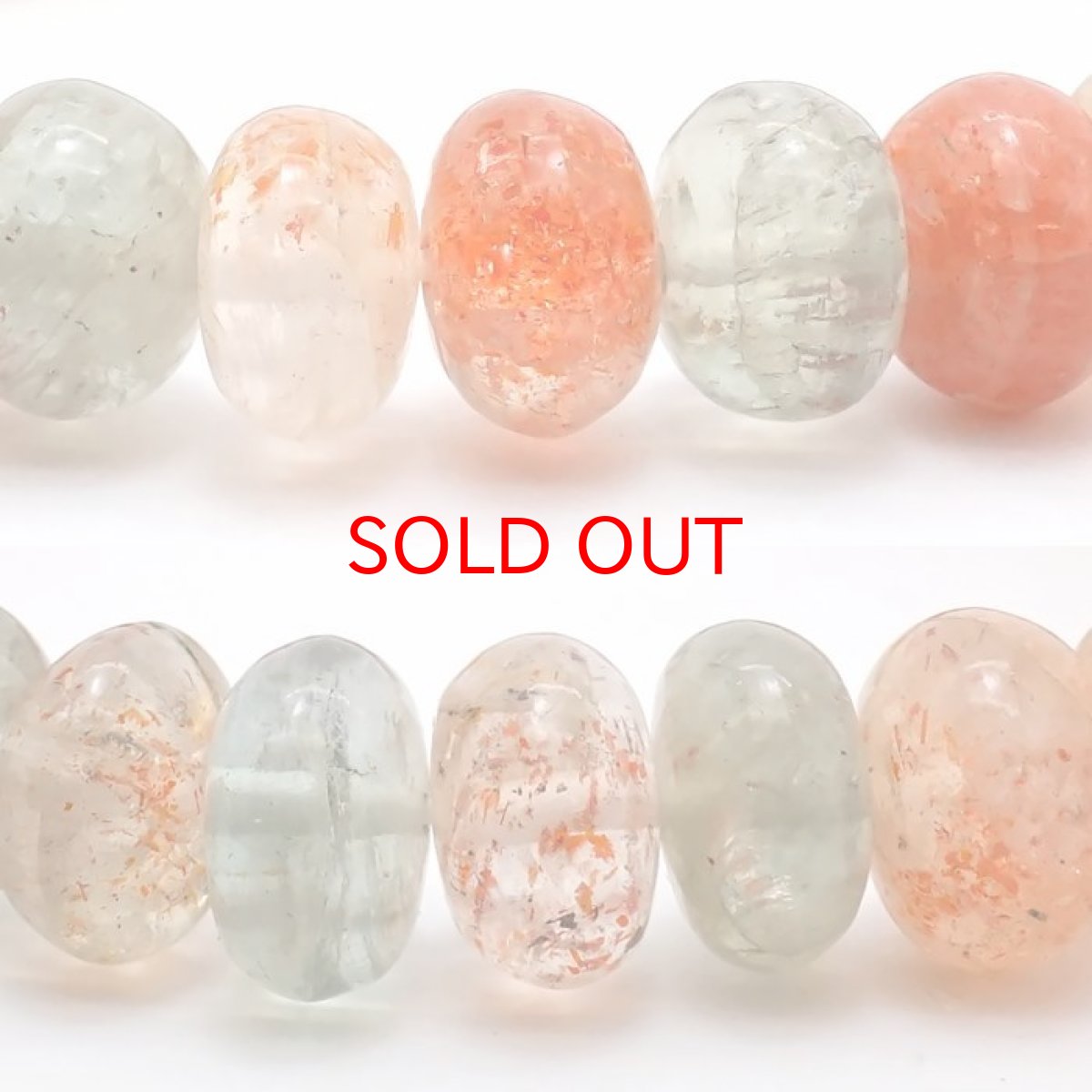 画像2: 【 一点もの 】 マルチサンストーン 10×6mm ブレスレット ボタンカット インド産 Sunstone サンストーン 太陽 お守り 浄化 天然石 パワーストーン カラーストーン (2)