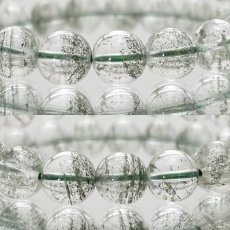 画像2: 【 一点もの 】 グリーンファントム ブレスレット  ブラジル産 水晶 ブレス 丸玉 9mm 天然石 パワーストーン 金運 カラーストーン (2)