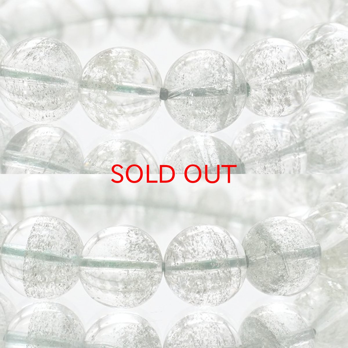 画像2: 【 一点もの 】 グリーンファントム ブレスレット  ブラジル産 水晶 ブレス 丸玉 10mm 天然石 パワーストーン 金運 カラーストーン (2)