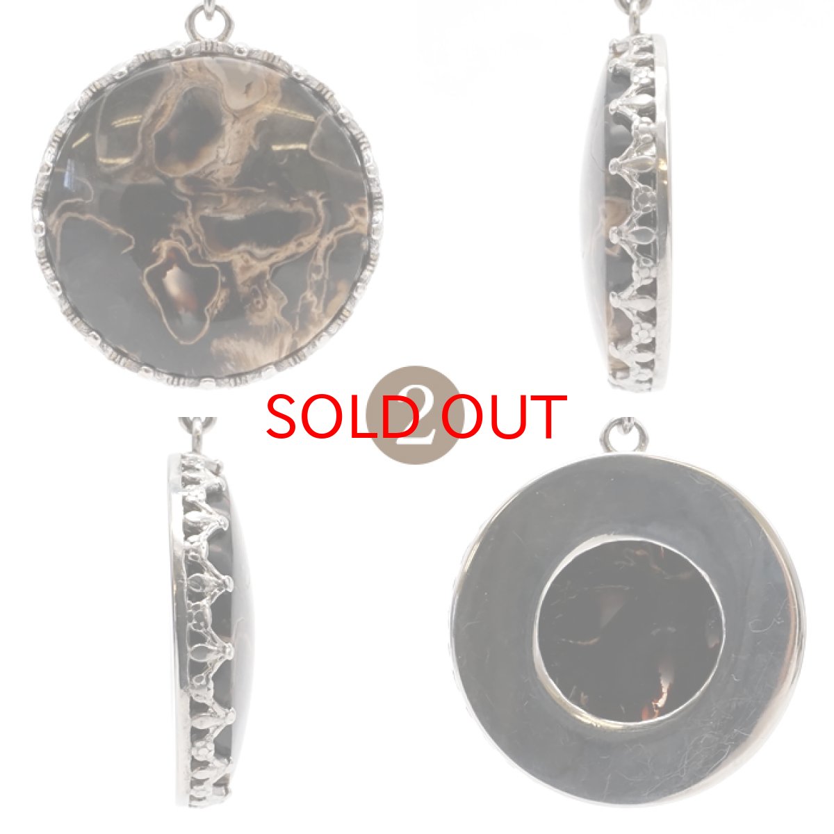 画像3: 【 一点もの 】 ペトリファイドパームウッド ペンダントトップ インドネシア産 円形 日本製 自社製 天然石 パワーストーン カラーストーン (3)