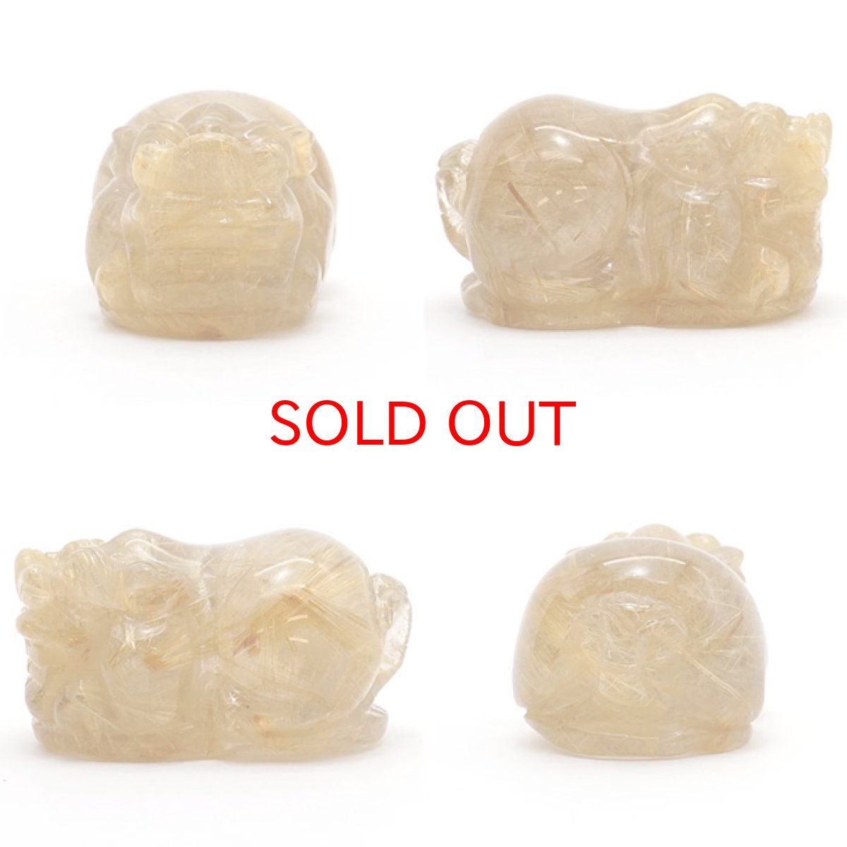 画像2: 貔貅 (ヒキュウ) ルチルクォーツ 彫り物 ブラジル産 【 一点物 】 rutile quartz brave troops 瑞獣 天然石 パワーストーン カラーストーン (2)