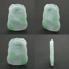 画像2: 【 一点物 】 翡翠 鯉 彫り物 約5.0cm ミャンマー産 Jade Jadeite ひすい ヒスイ 彫りもの ペンダントトップ お守り 天然石 パワーストーン 【証明書つき】 カラーストーン (2)