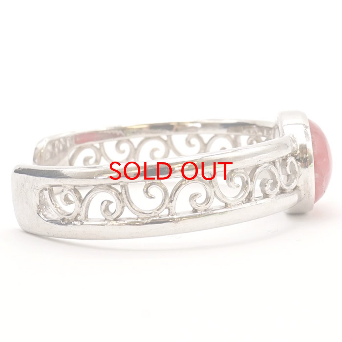 画像3: 【弊社オリジナルデザイン】インカローズ シルバーバングル ブレスレット デザインB 日本製 SV925 【一点物】 証明書つき 天然石 パワーストーン カラーストーン (3)