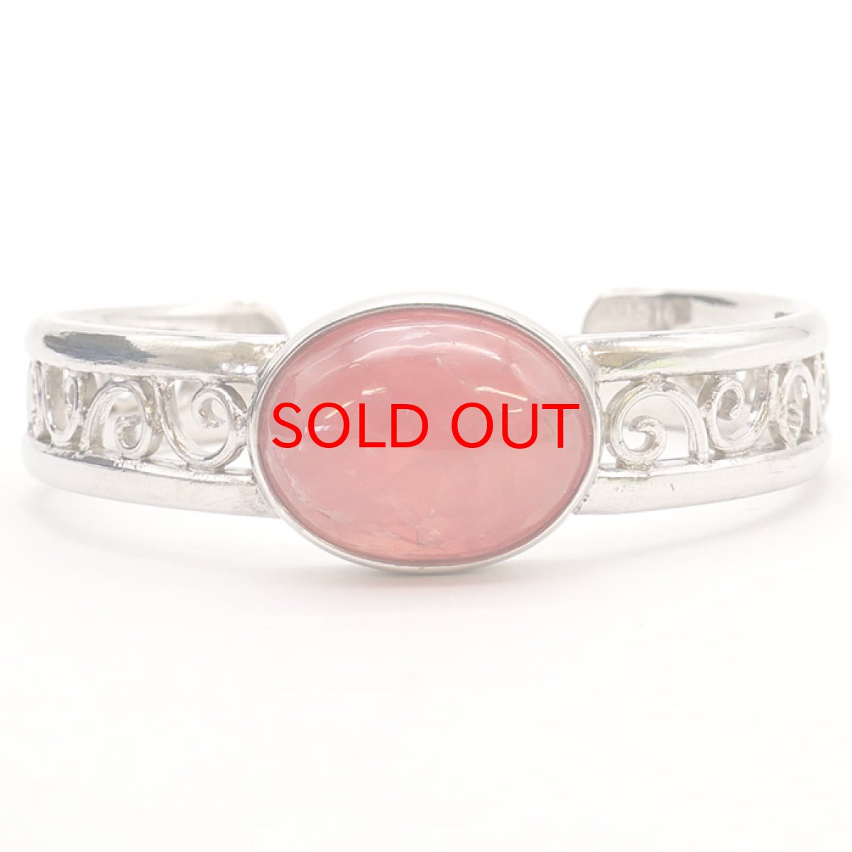 画像2: 【弊社オリジナルデザイン】インカローズ シルバーバングル ブレスレット デザインB 日本製 SV925 【一点物】 証明書つき 天然石 パワーストーン カラーストーン (2)