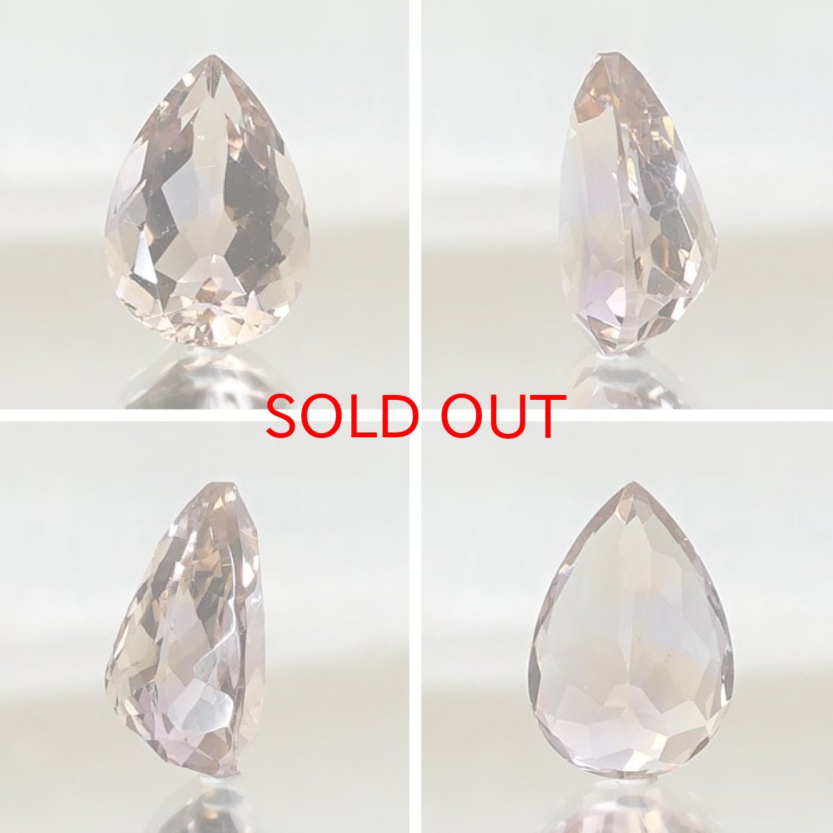 画像2: アメトリン ルース 3.35ct ドロップカット ボリビア産 一点もの アメジスト シトリン バイカラー 希少石 天然石 パワーストーン カラーストーン (2)