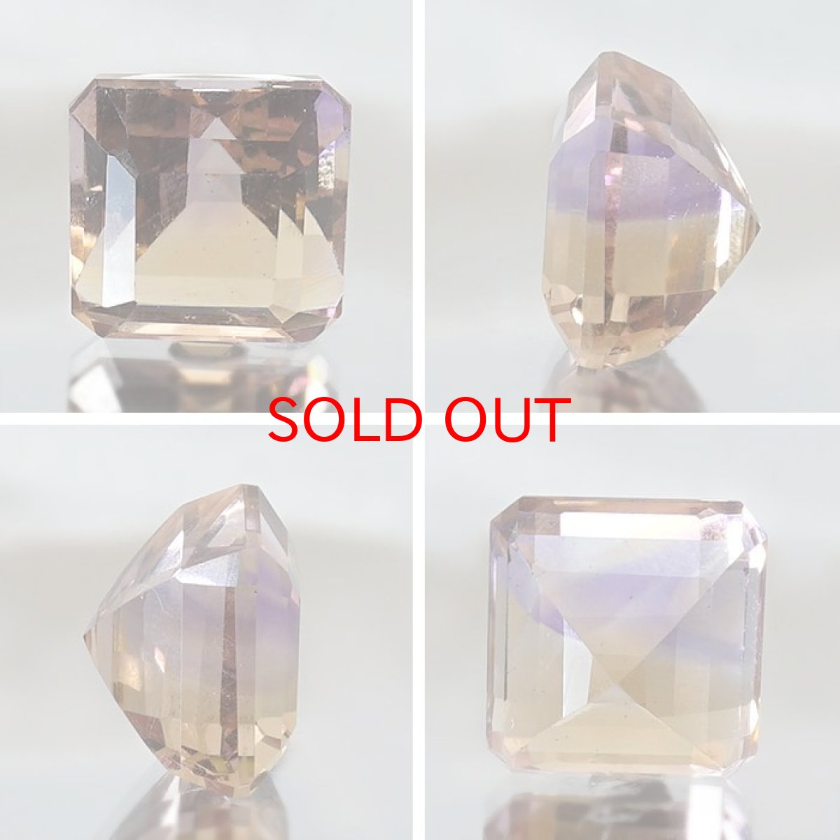 画像2: アメトリン ルース 7.35ct エメラルドカット ボリビア産 一点もの アメジスト シトリン バイカラー 希少石 天然石 パワーストーン カラーストーン (2)