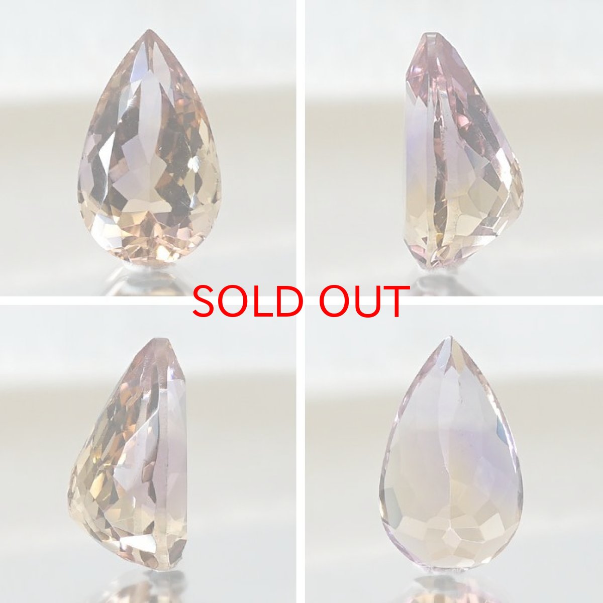 画像2: アメトリン ルース 5.85ct ドロップカット ボリビア産 一点もの アメジスト シトリン バイカラー 希少石 天然石 パワーストーン カラーストーン (2)