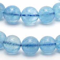 画像2: アクアマリン 10mm ブレスレット ブラジル産 【 一点物 】 Aquamarine 緑柱石 藍柱石 藍玉 水色 浄化 お守り 天然石 パワーストーン カラーストーン (2)