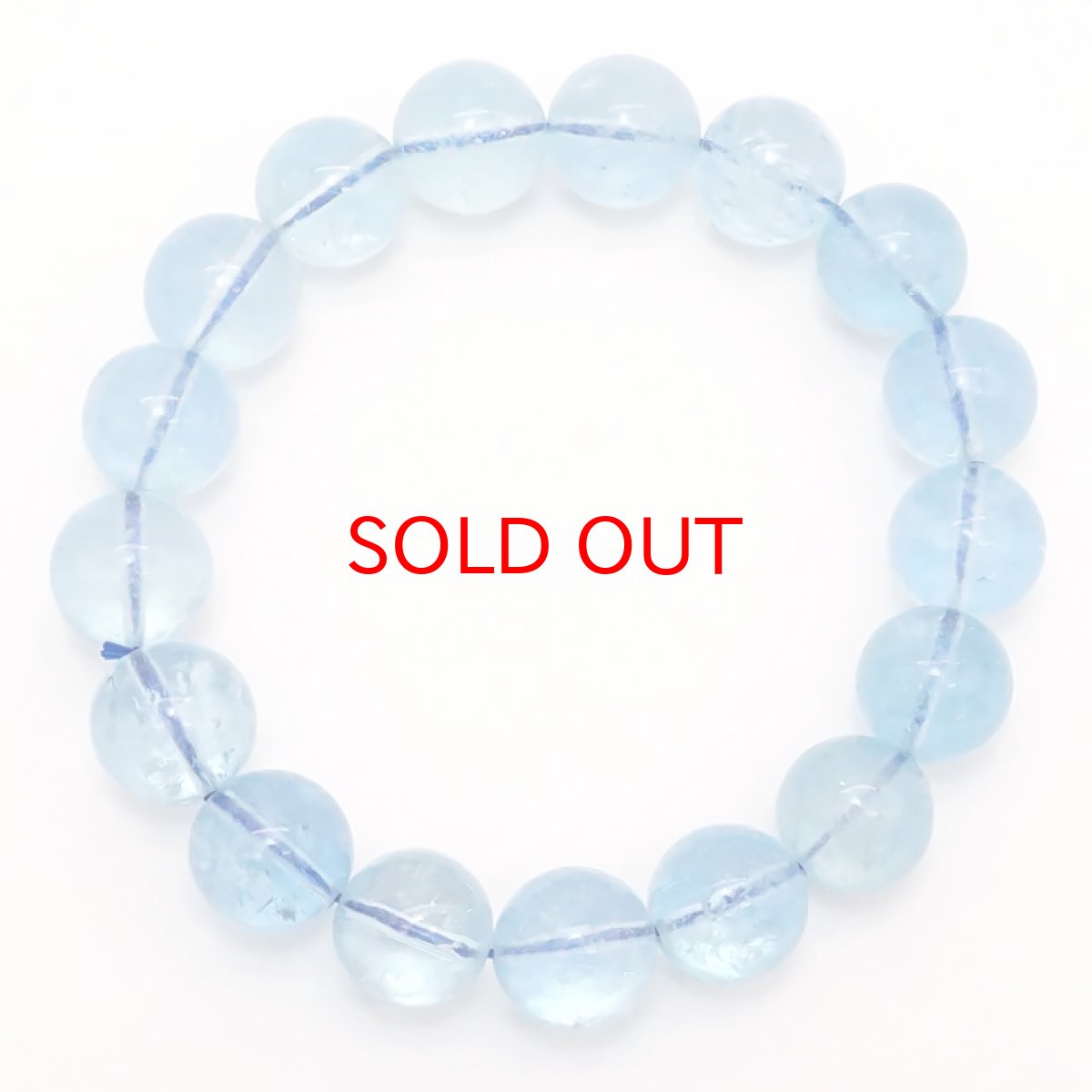 画像4: アクアマリン 12mm ブレスレット ブラジル産 【 一点物 】 Aquamarine 緑柱石 藍柱石 藍玉 水色 浄化 お守り 天然石 パワーストーン カラーストーン (4)