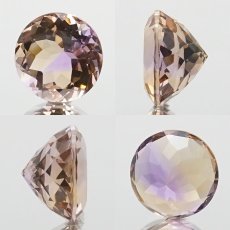 画像2: アメトリン ルース 7.49ct ラウンドカット ボリビア産 一点もの アメジスト シトリン バイカラー 希少石 天然石 パワーストーン カラーストーン (2)