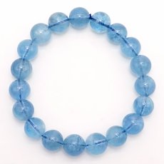 画像4: アクアマリン 10mm ブレスレット ブラジル産 【 一点物 】 Aquamarine 緑柱石 藍柱石 藍玉 水色 浄化 お守り 天然石 パワーストーン カラーストーン (4)