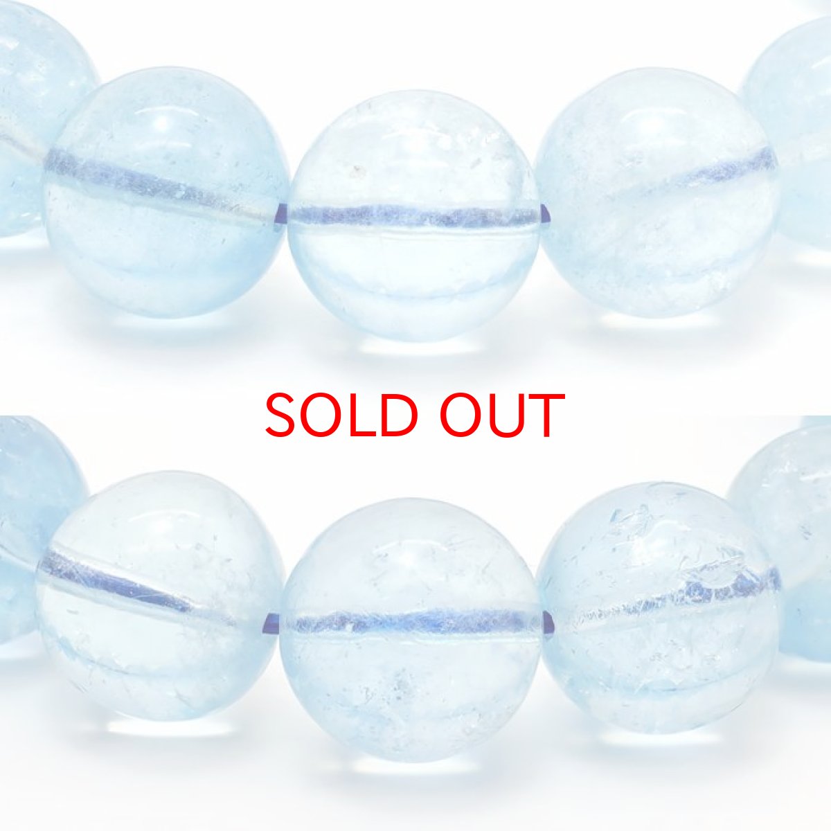 画像2: アクアマリン 12mm ブレスレット ブラジル産 【 一点物 】 Aquamarine 緑柱石 藍柱石 藍玉 水色 浄化 お守り 天然石 パワーストーン カラーストーン (2)