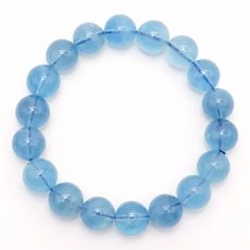 画像4: アクアマリン 11mm ブレスレット ブラジル産 【 一点物 】 Aquamarine 緑柱石 藍柱石 藍玉 水色 浄化 お守り 天然石 パワーストーン カラーストーン (4)