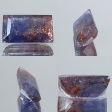 画像2: ブラッドショットアイオライト ルース 3.2ct スクエアカット インド産 【 一点もの 】 アイオライト 菫色 菫青石 裸石 天然石 パワーストーン カラーストーン (2)