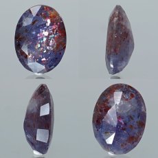 画像2: ブラッドショットアイオライト ルース 3.5ct オーバルカット インド産 【 一点もの 】 アイオライト 菫色 菫青石 裸石 天然石 パワーストーン カラーストーン (2)