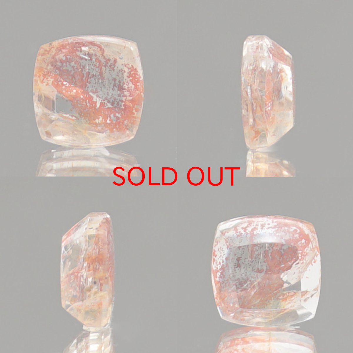 画像2: 【 1点物 】オーロラインクォーツ ルース 1.65ct スクエア ブラジル産 Aurora In Quartz リモナイト ヘマタイト 天然石 パワーストーン 浄化 お守り カラーストーン (2)