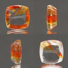 画像2: 【 1点物 】オーロラインクォーツ ルース 3.53ct スクエア ブラジル産 Aurora In Quartz リモナイト ヘマタイト 天然石 パワーストーン 浄化 お守り カラーストーン (2)