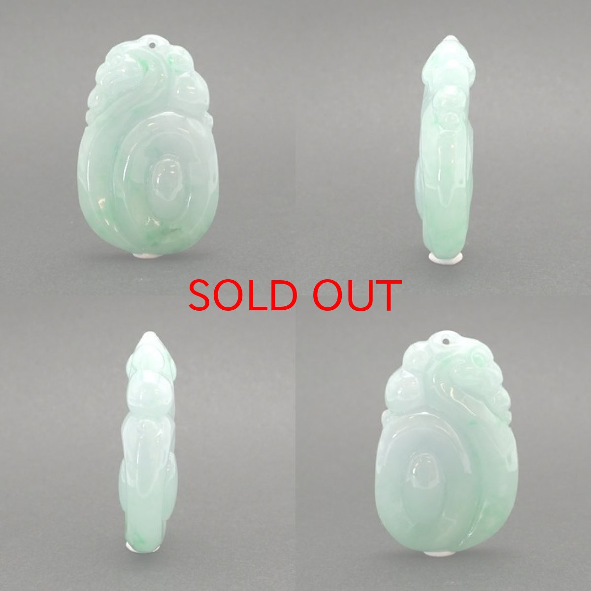 画像2: 翡翠 彫り物 龍×瓢箪 ミャンマー産 【一点物・証明書つき】 2024年 干支 辰年 正月飾り 新年 飾り 辰 竜 龍 たつ 迎春 Jade Jadeite ひすい ヒスイ 一点物 彫りもの ペンダントトップ お守り 天然石 パワーストーン カラーストーン (2)