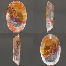 画像2: 【 1点物 】オーロラインクォーツ ルース 74.00ct オーバル ブラジル産 Aurora In Quartz リモナイト ヘマタイト 天然石 パワーストーン 浄化 お守り カラーストーン (2)