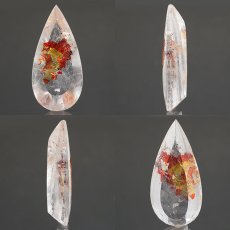 画像2: 【 1点物 】オーロラインクォーツ ルース 10.67ct ドロップ ブラジル産 Aurora In Quartz リモナイト ヘマタイト 天然石 パワーストーン 浄化 お守り カラーストーン (2)