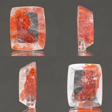 画像2: 【 1点物 】オーロラインクォーツ ルース 4.29ct スクエア ブラジル産 Aurora In Quartz リモナイト ヘマタイト 天然石 パワーストーン 浄化 お守り カラーストーン (2)