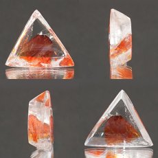 画像2: 【 1点物 】オーロラインクォーツ ルース 9.54ct 三角 ブラジル産 Aurora In Quartz リモナイト ヘマタイト 天然石 パワーストーン 浄化 お守り カラーストーン (2)