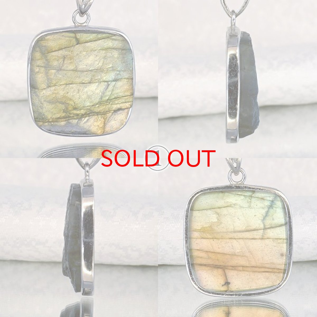 画像3: ドゥルージーラブラドライト ペンダントトップ SV925 マダガスカル産 スクエア 日本製 天然石 パワーストーン シルバー (3)