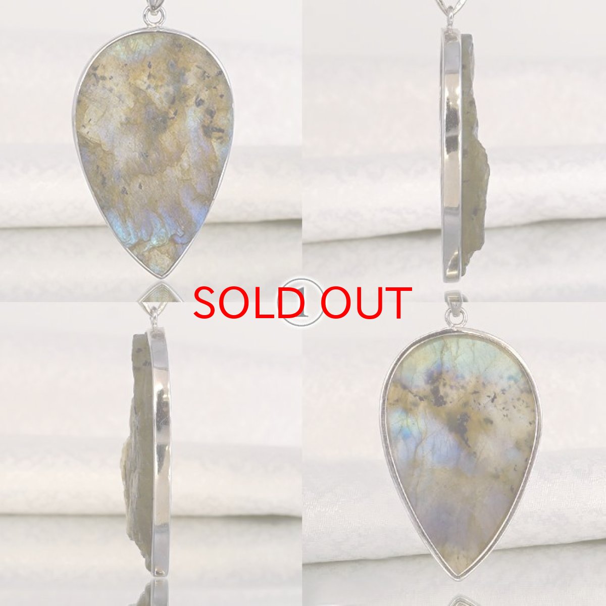 画像3: ドゥルージーラブラドライト ペンダントトップ SV925 マダガスカル産 逆ドロップ 日本製 天然石 パワーストーン シルバー (3)