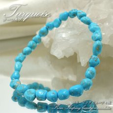 画像1: スリーピングビューティー ターコイズ 原石ブレスレット アメリカ産 【 一点もの 】 turquoise 12月誕生石 トルコ石 希少 お守り 浄化 天然石 パワーストーン カラーストーン (1)