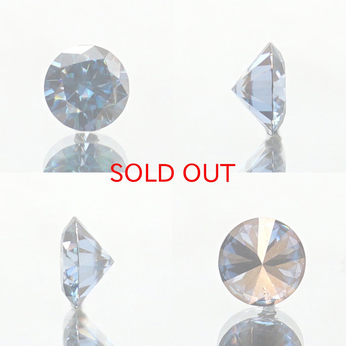 画像2: モアッサナイト 人工石 モアサナイト ルース 0.93ct ラウンドカット アメリカ産 【 1点物 】 Moissanite モアッサ石 青 ブルーカラー パワーストーン カラーストーン (2)