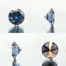 画像2: モアッサナイト 人工石 モアサナイト ルース 0.93ct ラウンドカット アメリカ産 【 1点物 】 Moissanite モアッサ石 青 ブルーカラー パワーストーン カラーストーン (2)